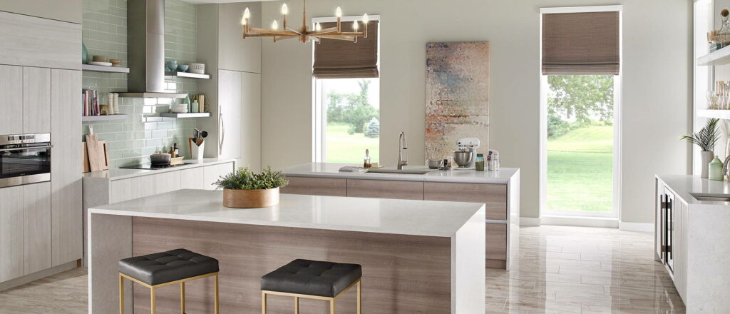 Clean kitchen with marbella white quartz. Top Quartz and Granite Shop in Franconia VA