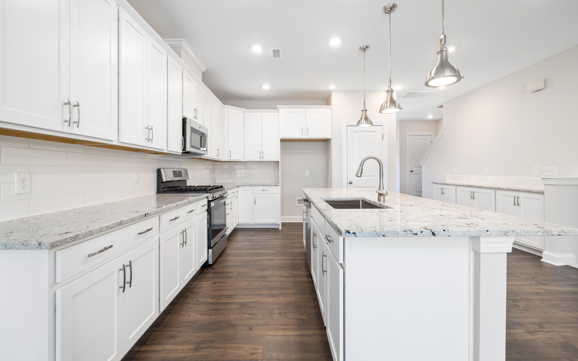 Classic white kitchen with shaker cabinets