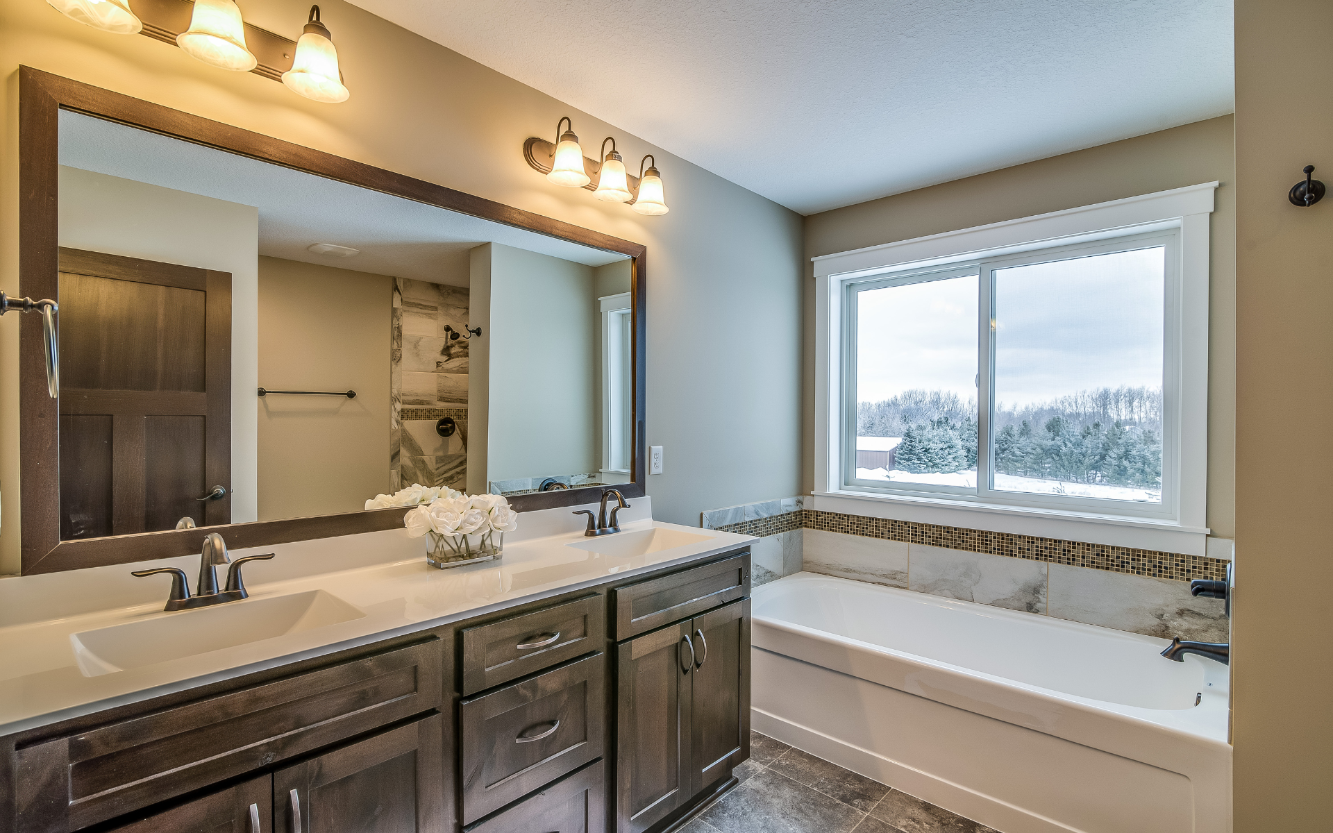 Classy bathroom style with wood shaker cabinets